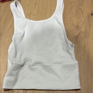 Lululemon Athletica White Ribbed Sports Bra
